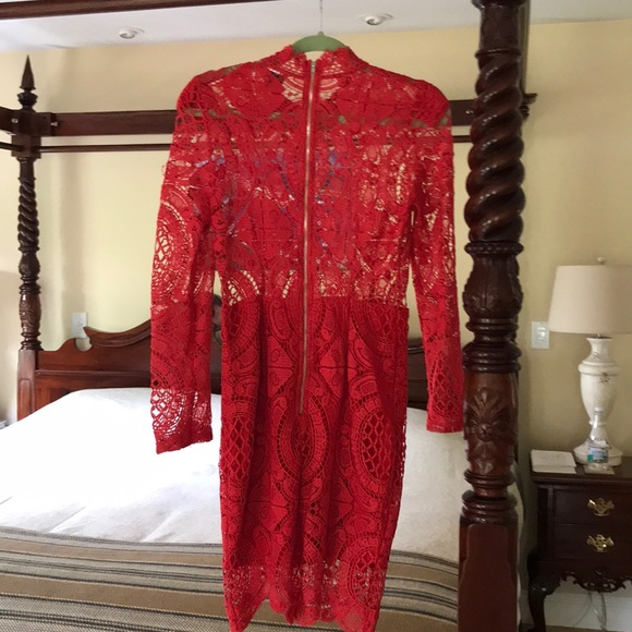 Red Lace Dress - Picture 3 of 4